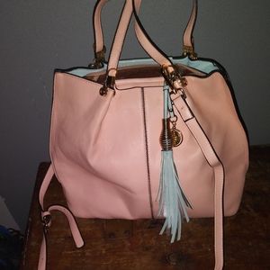 Handbag dual colored with strap